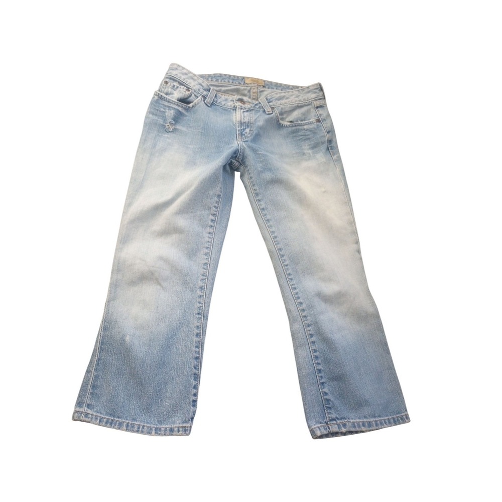 BKE Buckle Women's Jean Capri Cropped Denim Blue Jean Embroidery Size 28 BKL179